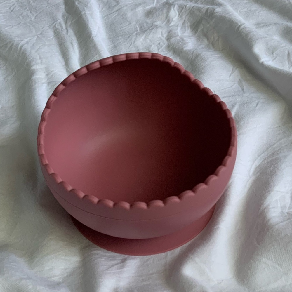 Ali+Oli Silicone Suction Bowl Dusty Rose Baby Feeding Dish
